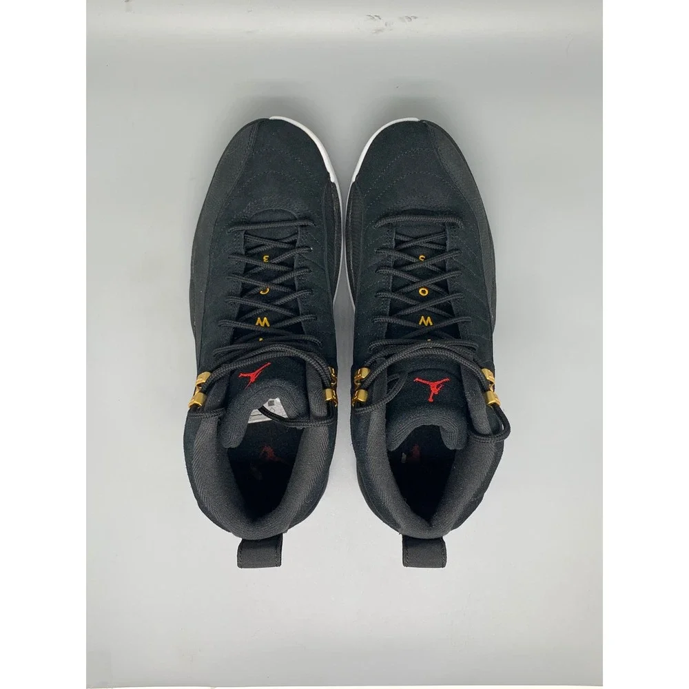Jordan 12 Retro Black Gold Reverse Taxi Basketball Shoes 130690-017 Men's Sz 10